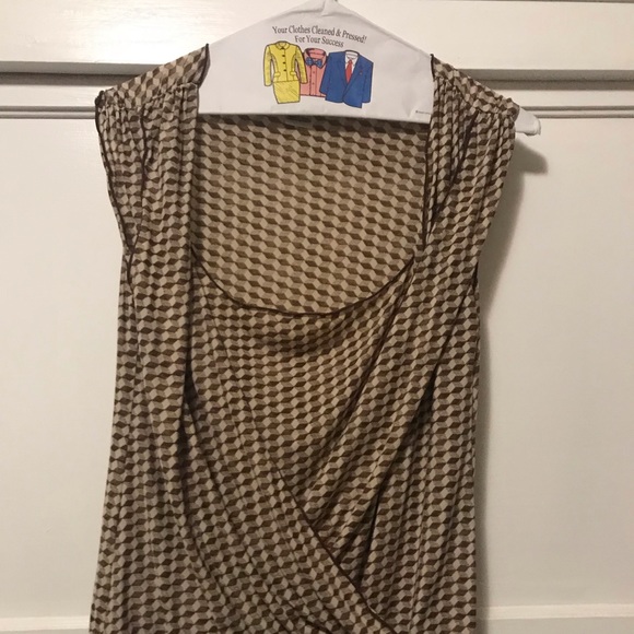 Studio M Brown and Cream Top Medium - Picture 2 of 6